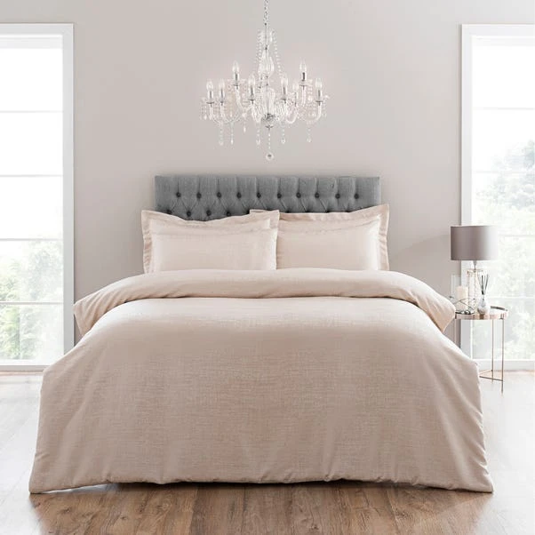 Dunelm Tegan Champagne Textured Duvet Cover And Pillowcase Set 2 Dunelm Tegan Champagne Textured Duvet Cover And Pillowcase Set - Image 2