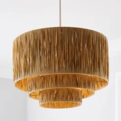 Dunelm Ruolan Raffia 3 Tier Pendant Shade Shade