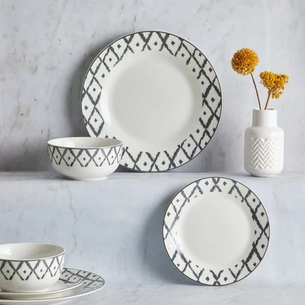 Dunelm Ikat 12 Piece Dinner Set 1 Dunelm Ikat 12 Piece Dinner Set