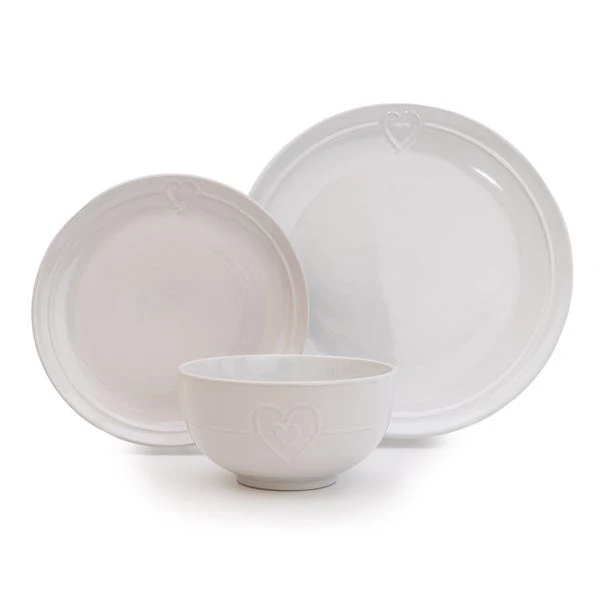 Dunelm Hearts 12 Piece Dinner Set 1 Dunelm Hearts 12 Piece Dinner Set