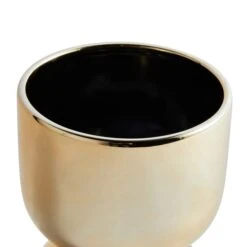 Dunelm Ceramic Curves Planter Gold 30cm -Dunelm Shop 30751227 alt02