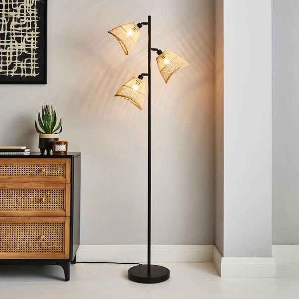 Elements Jaula 3 Light Rattan Floor Lamp 1 Elements Jaula 3 Light Rattan Floor Lamp