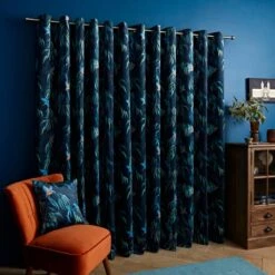 Natural History Museum Kingfisher Peacock Eyelet Curtains -Dunelm Shop 30754738 alt04