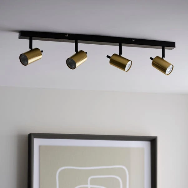 Dunelm Carter 4 Light Gold Spotlight Bar 2 Dunelm Carter 4 Light Gold Spotlight Bar - Image 2