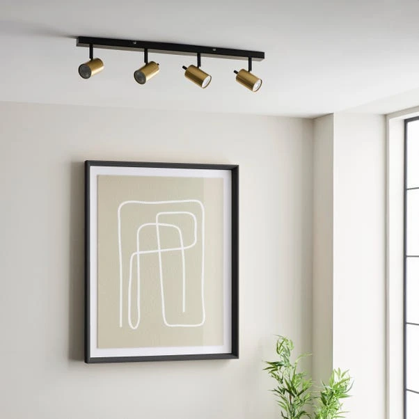 Dunelm Carter 4 Light Gold Spotlight Bar 4 Dunelm Carter 4 Light Gold Spotlight Bar - Image 4