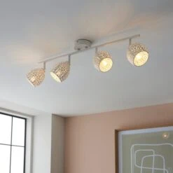 Dunelm Fearne 4 Light White Spotlight Bar