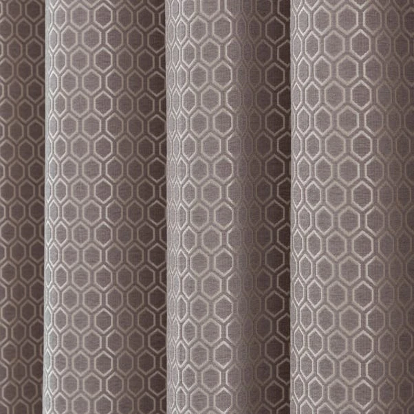 Dunelm Chenille Hive Chateau Grey Eyelet Curtains 3 Dunelm Chenille Hive Chateau Grey Eyelet Curtains - Image 3
