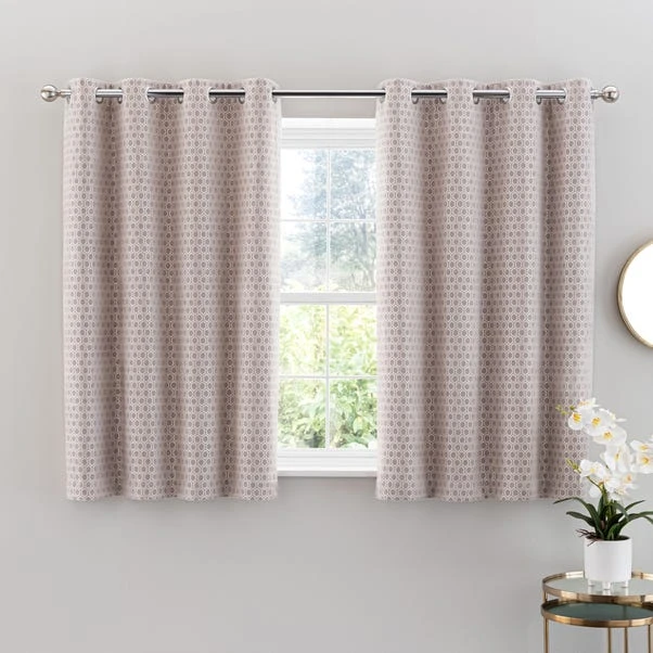 Dunelm Chenille Hive Chateau Grey Eyelet Curtains 5 Dunelm Chenille Hive Chateau Grey Eyelet Curtains - Image 5