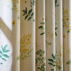 Natural History Museum Marsh Botanical Ochre Pencil Pleat Curtains -Dunelm Shop 30755549 alt02