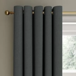 Dunelm Berlin Charcoal Thermal Blackout Eyelet Curtains