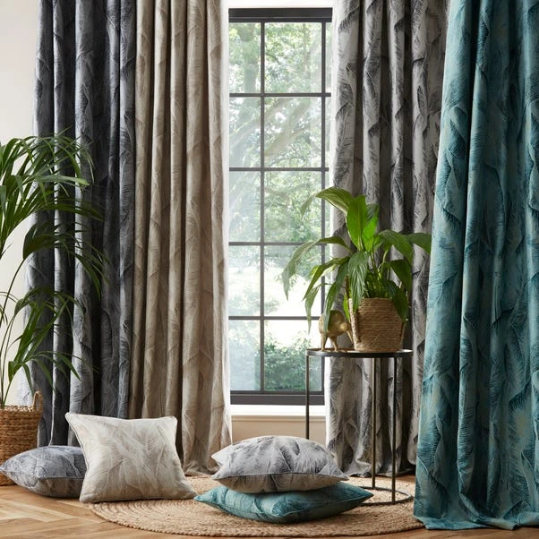 Dunelm Malawi Green Eyelet Curtains 4 Dunelm Malawi Green Eyelet Curtains - Image 4
