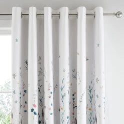 Dunelm Whimsical Botanical Floral Blackout Eyelet Curtains
