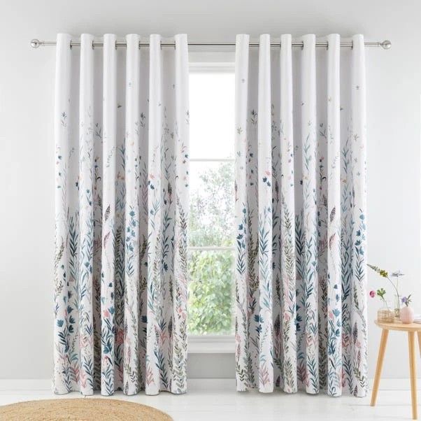 Dunelm Whimsical Botanical Floral Blackout Eyelet Curtains 2 Dunelm Whimsical Botanical Floral Blackout Eyelet Curtains - Image 2