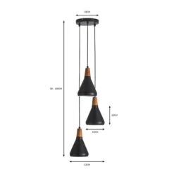 Elements Wolston 3 Light Cluster Ceiling Fitting -Dunelm Shop 30766164 alt07