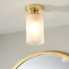 Dunelm Fryer Bathroom 1 Light Flush Ceiling Gold
