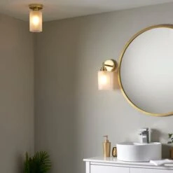Dunelm Fryer Bathroom 1 Light Flush Ceiling Gold -Dunelm Shop 30766172 alt05