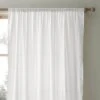 Dunelm Crinkle Cotton White Slot Top Single Voile Panel