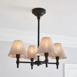 Dorma Bedford 4 Light Black Ceiling Fitting