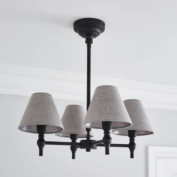 Dorma Bedford 4 Light Black Ceiling Fitting 2 Dorma Bedford 4 Light Black Ceiling Fitting - Image 2