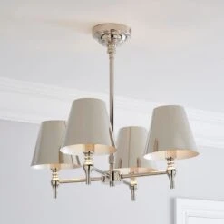 Dorma Bedford 4 Light Polished Nickel Ceiling Fitting