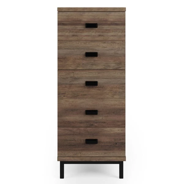 Dunelm Fulton Tall 5 Drawer Chest, Pine Effect 3 Dunelm Fulton Tall 5 Drawer Chest, Pine Effect - Image 3