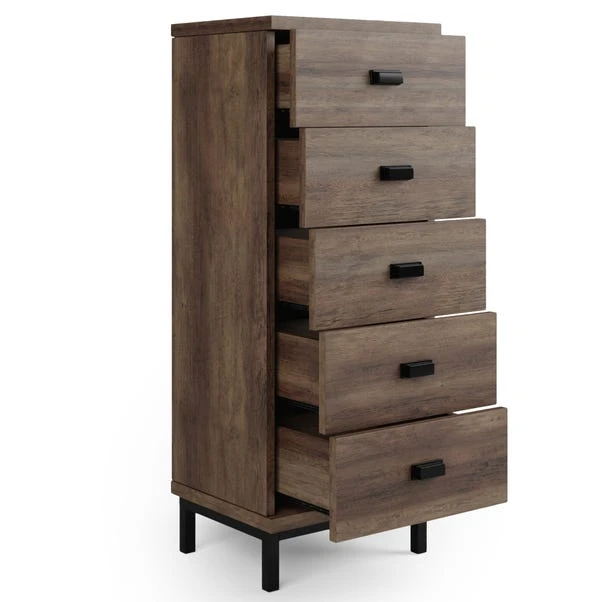 Dunelm Fulton Tall 5 Drawer Chest, Pine Effect 5 Dunelm Fulton Tall 5 Drawer Chest, Pine Effect - Image 5
