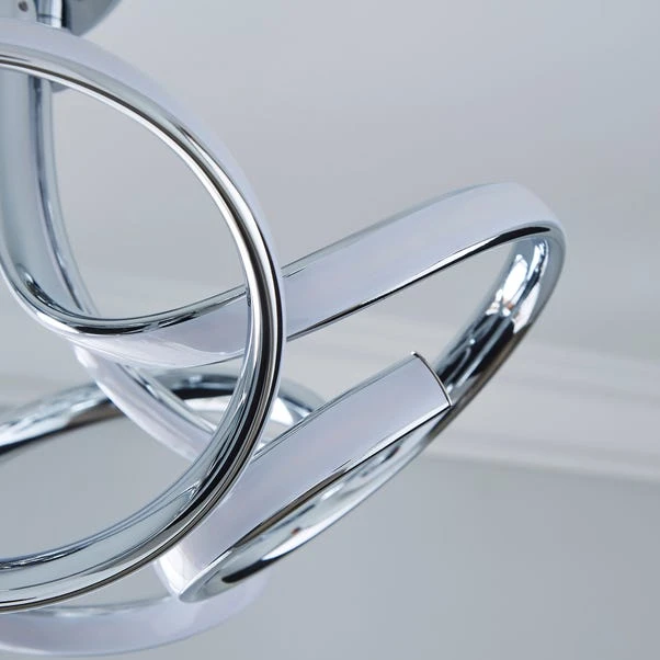 Dunelm Cortez 5 Light Integrated LED Swirl Semi-Flush Ceiling Fitting 3 Dunelm Cortez 5 Light Integrated LED Swirl Semi-Flush Ceiling Fitting - Image 3