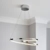 Dunelm Menton Integrated LED Swirl Chrome Semi-Flush Ceiling Fitting