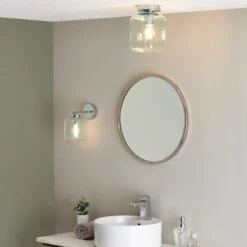 Dunelm Lucia Green Bathroom 1 Light Flush Ceiling Fitting -Dunelm Shop 30789861 alt04