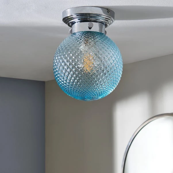 Dunelm Tropic Bathoom Faceted Sphere 1 Light Flush Ceiling Fitting 2 Dunelm Tropic Bathoom Faceted Sphere 1 Light Flush Ceiling Fitting - Image 2