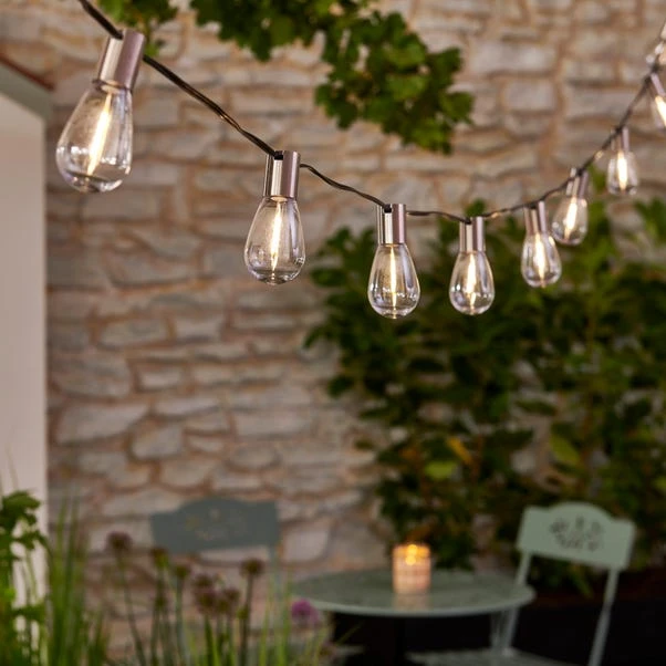 Dunelm Brushed Silver 10L Retro String Lights 1.8m 1 Dunelm Brushed Silver 10L Retro String Lights 1.8m