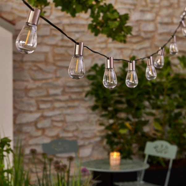 Dunelm Brushed Silver 10L Retro String Lights 1.8m 2 Dunelm Brushed Silver 10L Retro String Lights 1.8m - Image 2