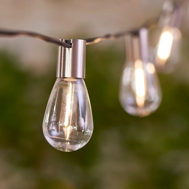 Dunelm Brushed Silver 10L Retro String Lights 1.8m 3 Dunelm Brushed Silver 10L Retro String Lights 1.8m - Image 3
