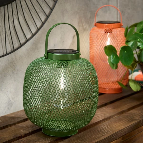 Elements Mesh Solar Lantern Olive 2 Elements Mesh Solar Lantern Olive - Image 2