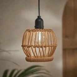 Dunelm San Marino Solar Rattan Woven Lamp Shade