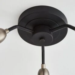 Dunelm Marsden 3 Light Semi Flush Ceiling Fitting, Black And Nickel -Dunelm Shop 30798587 alt03