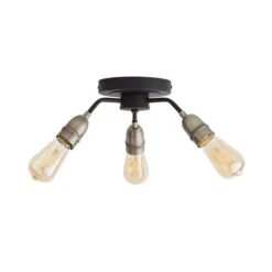 Dunelm Marsden 3 Light Semi Flush Ceiling Fitting, Black And Nickel -Dunelm Shop 30798587 alt04