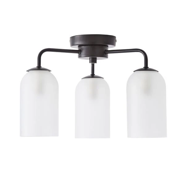 Dunelm Palazzo Semi Flush 3 Frosted Light Fitting 4 Dunelm Palazzo Semi Flush 3 Frosted Light Fitting - Image 4
