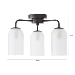 Dunelm Palazzo Semi Flush 3 Frosted Light Fitting 9 Dunelm Palazzo Semi Flush 3 Frosted Light Fitting -Dunelm Shop 30798679 alt05