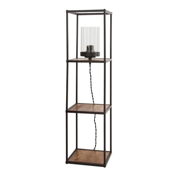 Dunelm Fulton Midi Shelved Floor Lamp Rustic Pine And Black 4 Dunelm Fulton Midi Shelved Floor Lamp Rustic Pine And Black - Image 4