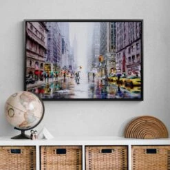 Dunelm Rainfall On 5th Avenue Framed Print