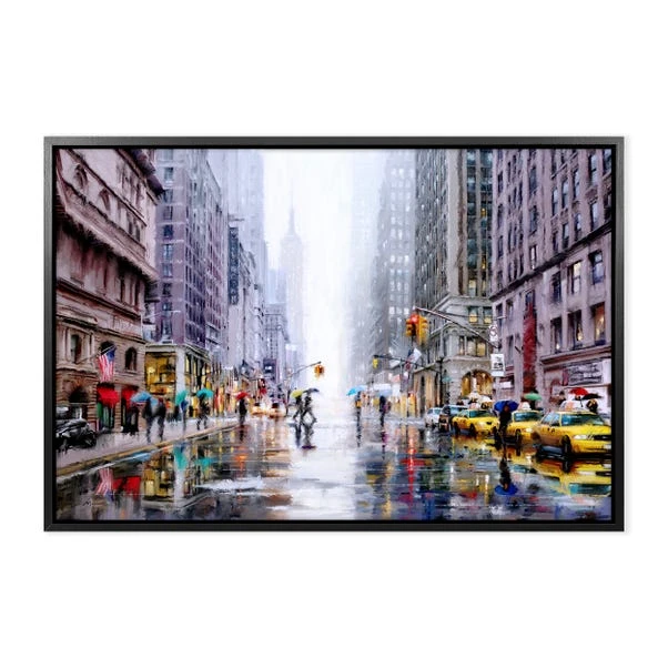 Dunelm Rainfall On 5th Avenue Framed Print 2 Dunelm Rainfall On 5th Avenue Framed Print - Image 2