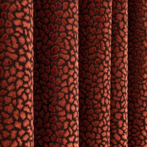 Dunelm Animal Cut Velvet Copper Eyelet Curtains 3 Dunelm Animal Cut Velvet Copper Eyelet Curtains - Image 3