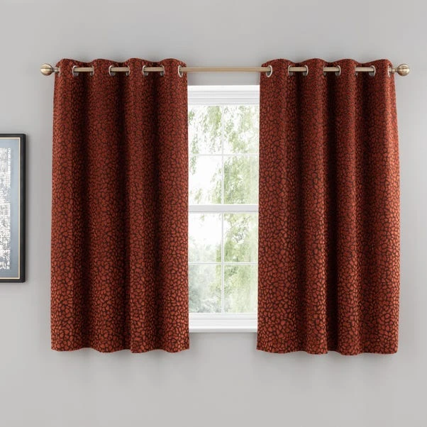Dunelm Animal Cut Velvet Copper Eyelet Curtains 6 Dunelm Animal Cut Velvet Copper Eyelet Curtains - Image 6