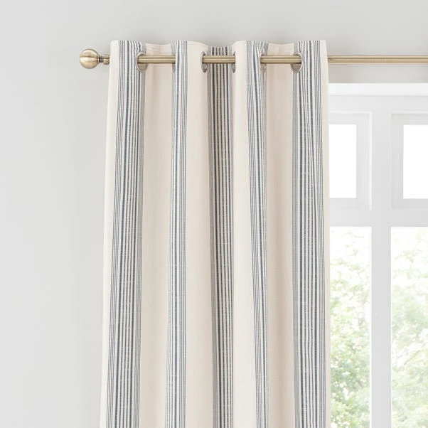Churchgate Recycled Cotton Stripe Eyelet Curtains 1 Churchgate Recycled Cotton Stripe Eyelet Curtains