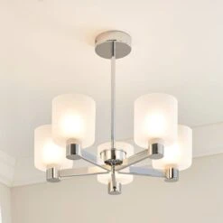 Dunelm Erin Frosted 5 Light Ceiling Fitting