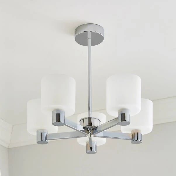 Dunelm Erin Frosted 5 Light Ceiling Fitting 2 Dunelm Erin Frosted 5 Light Ceiling Fitting - Image 2