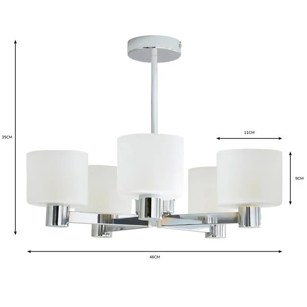 Dunelm Erin Frosted 5 Light Ceiling Fitting 6 Dunelm Erin Frosted 5 Light Ceiling Fitting - Image 6