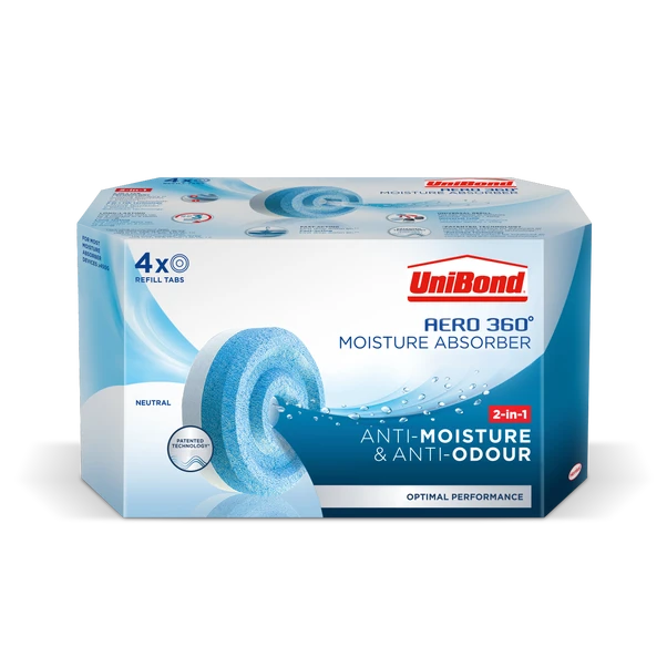 UniBond Aero 360 Moisture Absorber Neutral Refill X4 2 UniBond Aero 360 Moisture Absorber Neutral Refill X4 - Image 2