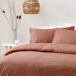 The Linen Yard Claybourne Pecan 100% Cotton Duvet Cover & Pillowcase Set -Dunelm Shop 30824025 alt02